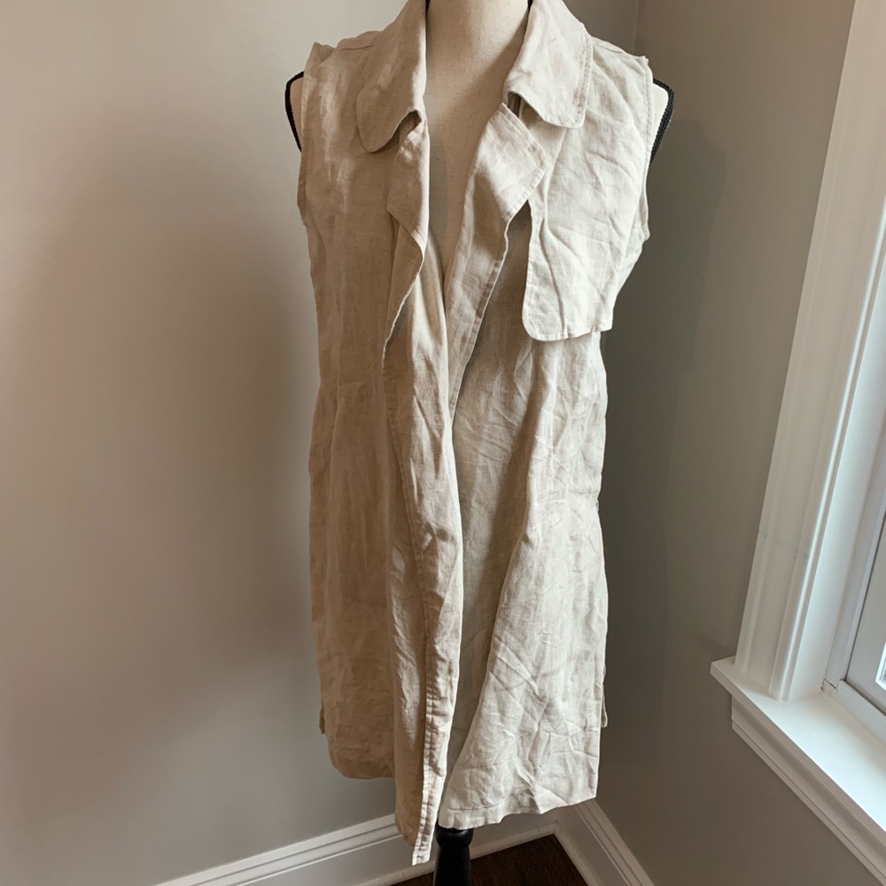 ANTONIO MELANI Vest 100% linen beach cover up - Picture 1 of 6
